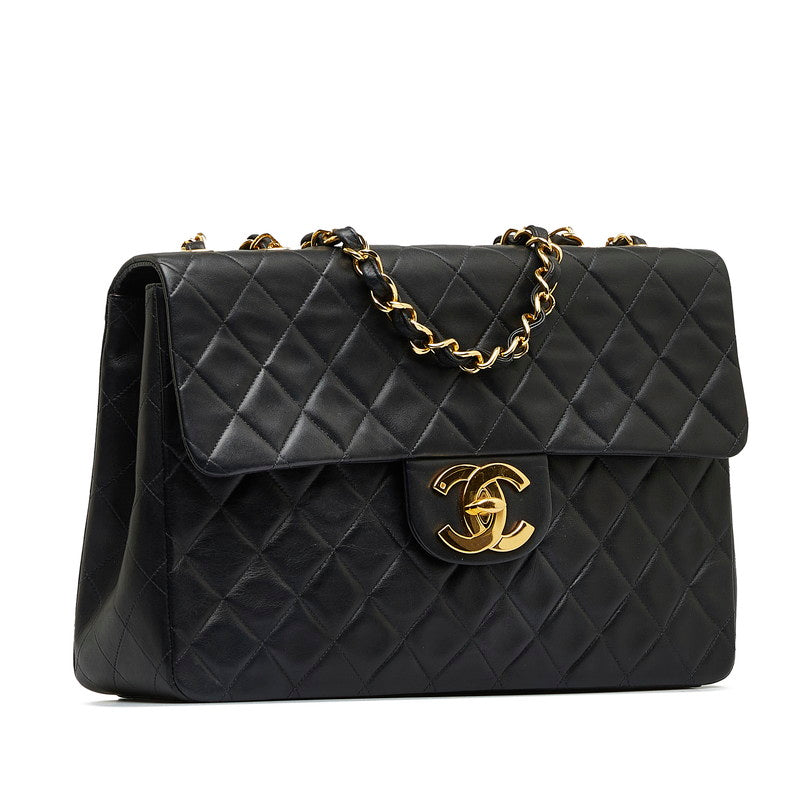 Chanel Decamatrasse 34 Cocomark ingle Flap Chain Shoulder Bag Black   CHANEL