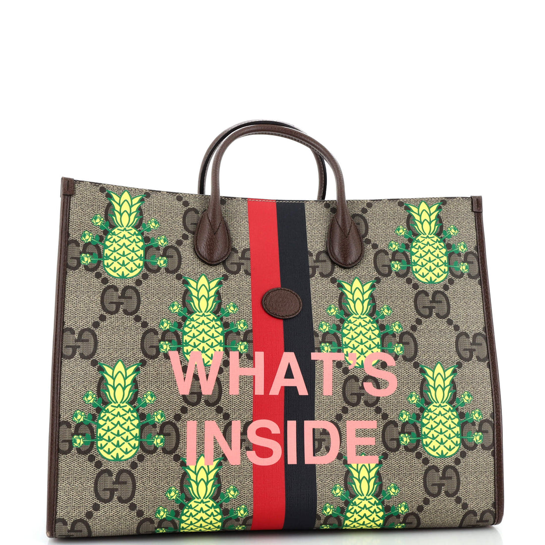 Interlocking G Patch Convertible Tote Printed Jumbo GG Coated Canvas Large