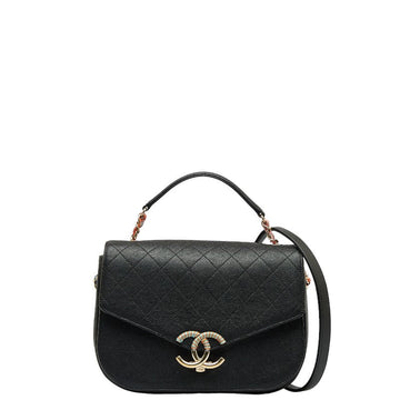 Chanel Mattress Chain Shoulder Bag Black Multicolor Caviar Skin Ladies Chanel