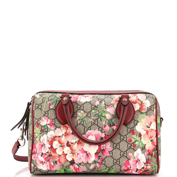 Convertible Boston Bag Blooms Print GG Coated Canvas Medium