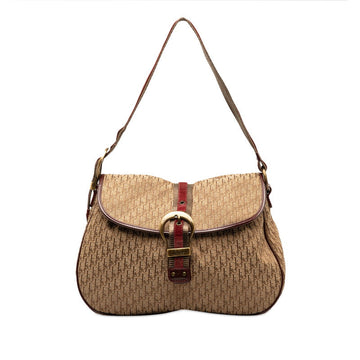 Dior Trotter One-Shoulder Bag Brown Wine Red Canvas Emmeline  Dior