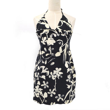 Chanel 2004 High Summer CC Camellia-print halterneck swimsuit dress #36