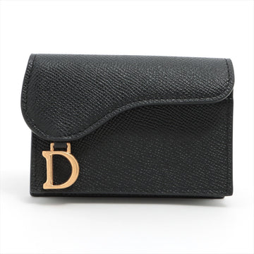 Dior Saddle Leather Card Case Black