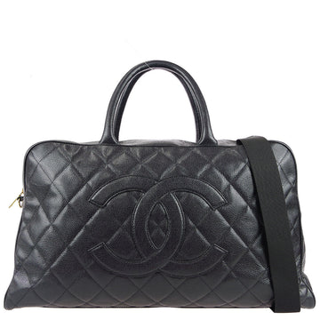 Chanel * 2003-2004 Bowling Bag 50 Black Caviar
