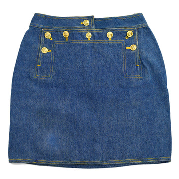 Chanel Spring 1994 CC button-embellished denim mini skirt #36