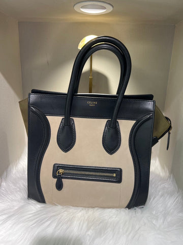 Celine Tri Color Leather Micro Luggage Tote B22-17