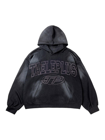 Makersluxe Washed Spray Printed Vintage Hoodies