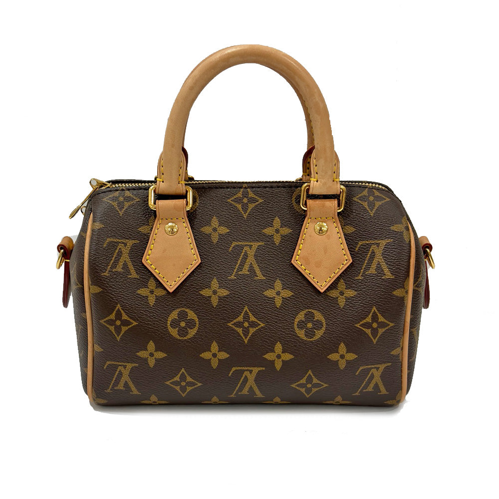 Louis Vuitton Speedy Bandouliere 20 M46594 Monogram Canvas Handbag Shoulder G Gold