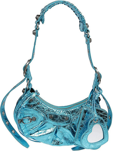 LE CAGOLE XS LEATHER SHOULDER BAG