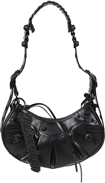 LE CAGOLE XS LEATHER SHOULDER BAG