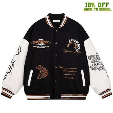 Makersluxe® Letterman Varsity Jacket Broken Clock