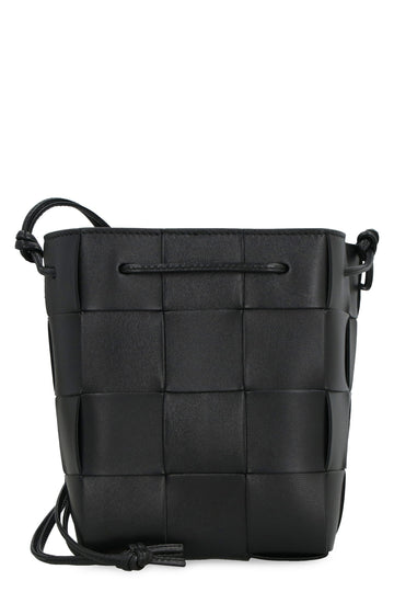 CASSETTE LEATHER BUCKET BAG
