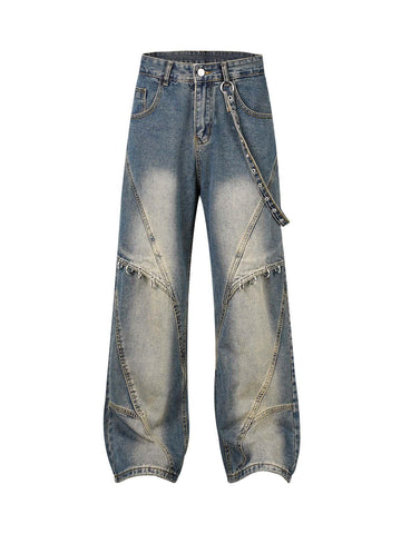 Makersluxe Washed Distressed Baggy Jeans