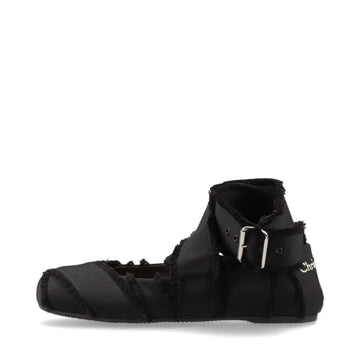 Christian Dior Dior Songe 24SS Fabric Ballet Shoes 36.5  Black MD1223 Ballerina Sonja Fringe Long Strap Box  Bag