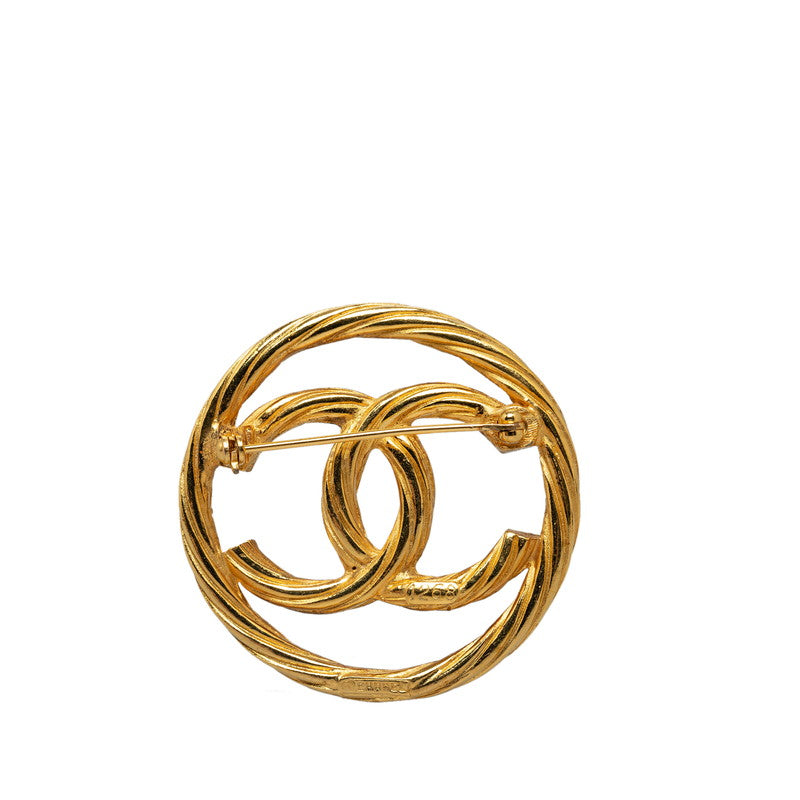 Chanel Vintage Cocomark Turned Brochure Gold   Chanel