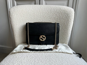 Gucci Interlocking GG Black Medium Shoulder Bag