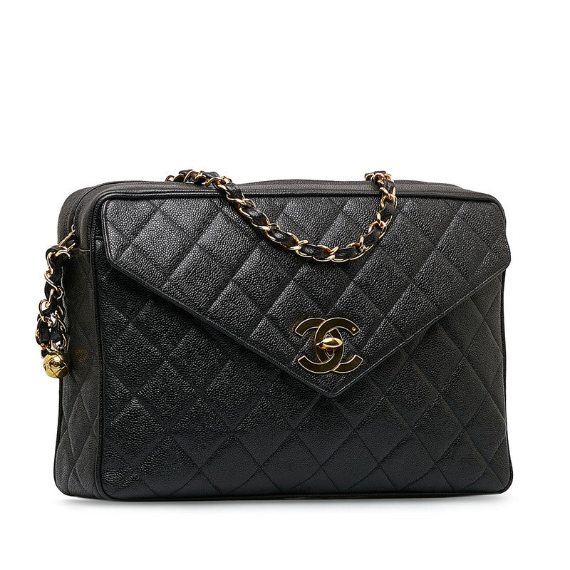 Chanel Coco  Bag Chain Shoulder Bag Black Caviar S  Chanel