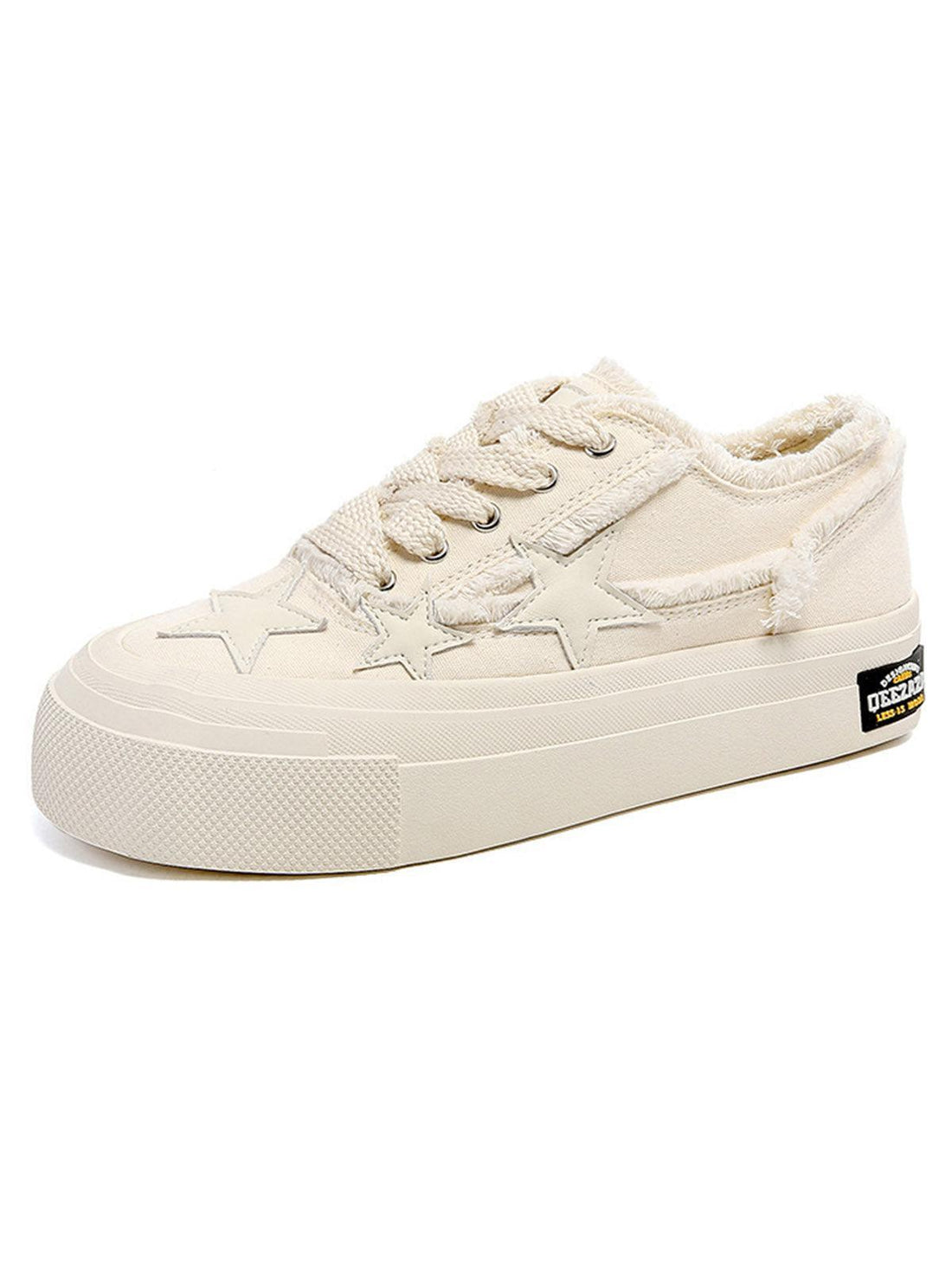 Makersluxe Star Patch Embroidered Canvas Shoes