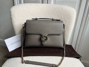 Gucci Interlocking GG Grey Large Top Handle Bag (RRP £1,295)