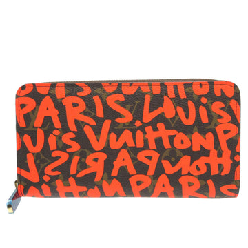 LOUIS VUITTON Long Wallet Purse M93711 Monogram canvas Orange Zip Around Monogram graffiti Zippy wallet unisex(Unisex) Used