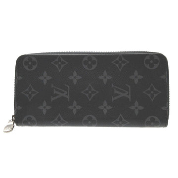 LOUIS VUITTON Long Wallet Purse M62295 Monogram Eclipse Canvas gray Zip Around Zippy Wallet Vertical mens Used