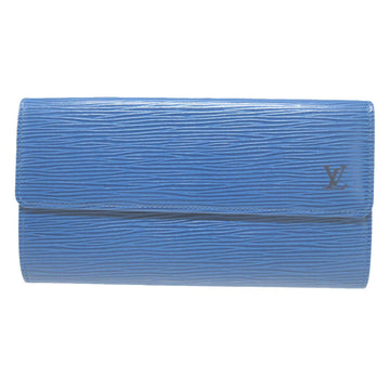 LOUIS VUITTON Long Wallet Purse M63575 Epi Leather Toledo Blue Two fold Epi Pochette Porto Monnet Credit Women(Unisex) Used