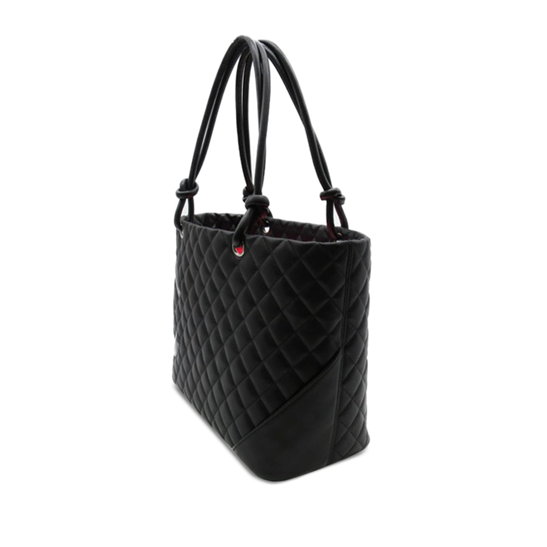 Chanel Cambon Ligne Tote Black Calfskin Silver