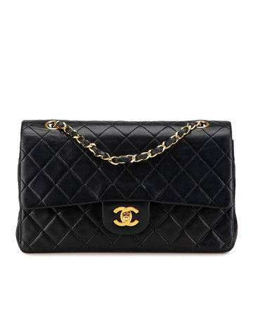 Medium Classic Lambskin Double Flap Quilted Shoulder Bag