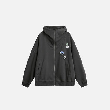 Loose Sports Zip-Up Hoodie
