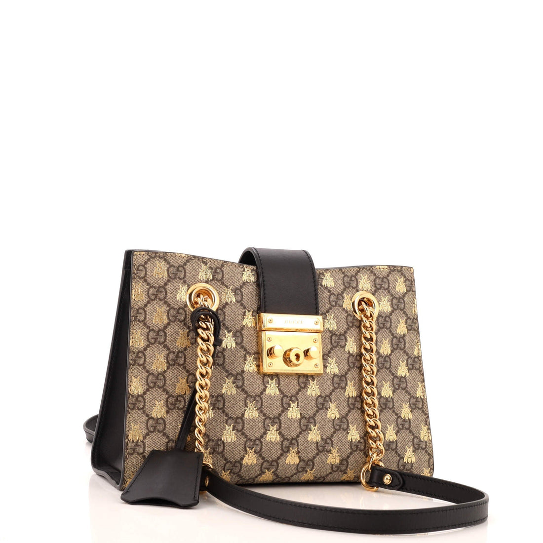 Padlock Chain Tote Printed GG Coated Canvas Small