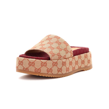 Women's Angelina Platform Slide Sandals GG Canvas