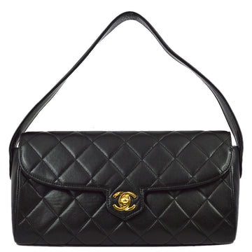 Chanel 1996-1997 Black Lambskin Flap Handbag
