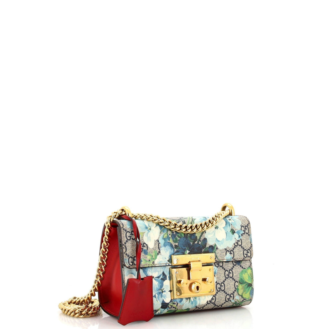 Padlock Shoulder Bag Blooms Print GG Coated Canvas Small