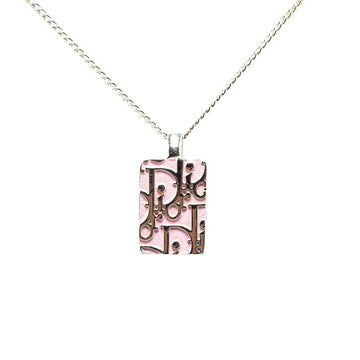 Dior Logo Trotter Pedantine Necklace Silver Pink Metal  Dior