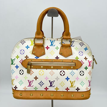 Louis Vuitton White Multicolor Monogram Alma Handbag 2004