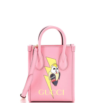 Vertical Tote Printed Leather Mini