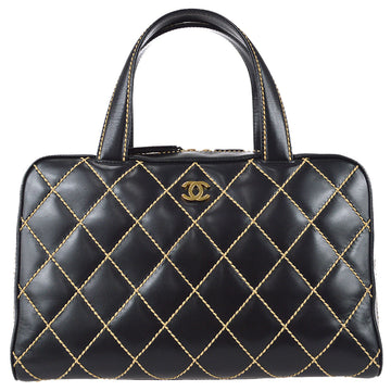 Chanel 2000-2001 Wild Stitch Handbag Black Calfskin