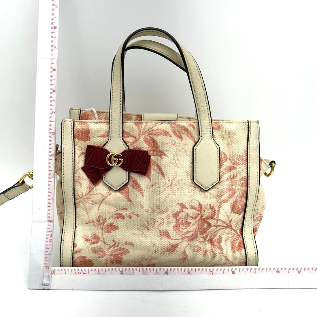 GG Ribbon Tote Coated Printed Canvas Medium LA13293