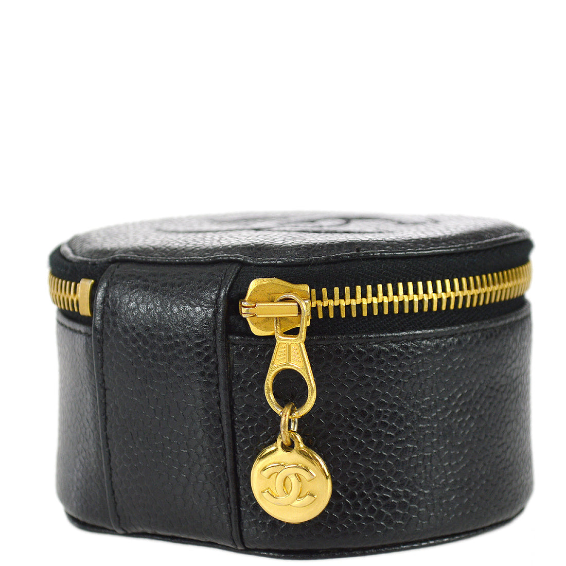 Chanel 1994-1996 Black Caviar Jewelry Case Pouch