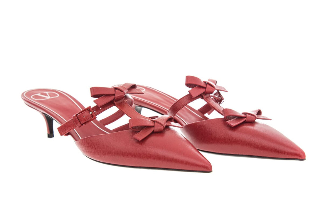 Valentino Red Leather Kitten Heels SZ 40