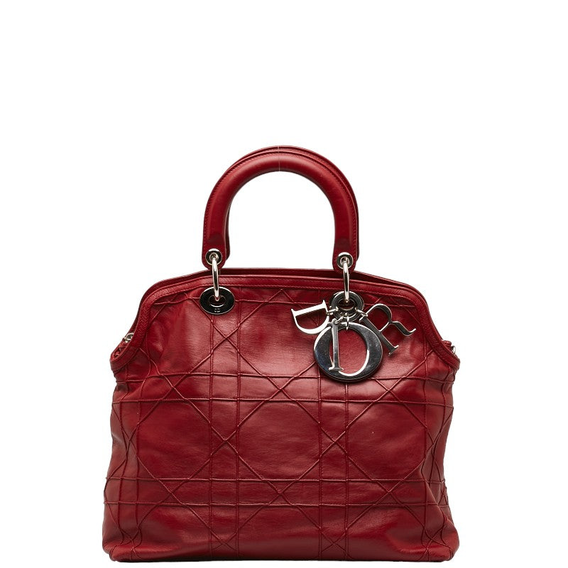 Dior Grandville Lady Handbag Shoulder Bag 2WAY Red Leather  Dior