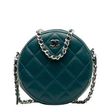 Chanel Matrases Cocomark  Chain Shoulder Bag Portfolio Green Leather  CHANEL