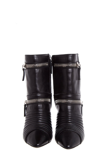 Guiseppe Zanotti Black Zipper Booties SZ 38.5