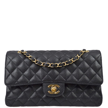 Chanel 2008-2009 Black Caviar Medium Classic Double Flap Bag