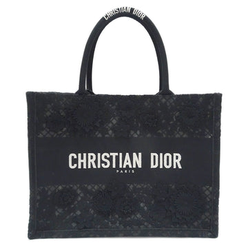 CHRISTIAN DIOR BOOKTOT MEDIUM ENBROIDARY RACE BLACK M1296 ZEAX FLOREMOTIF HANDBAG
