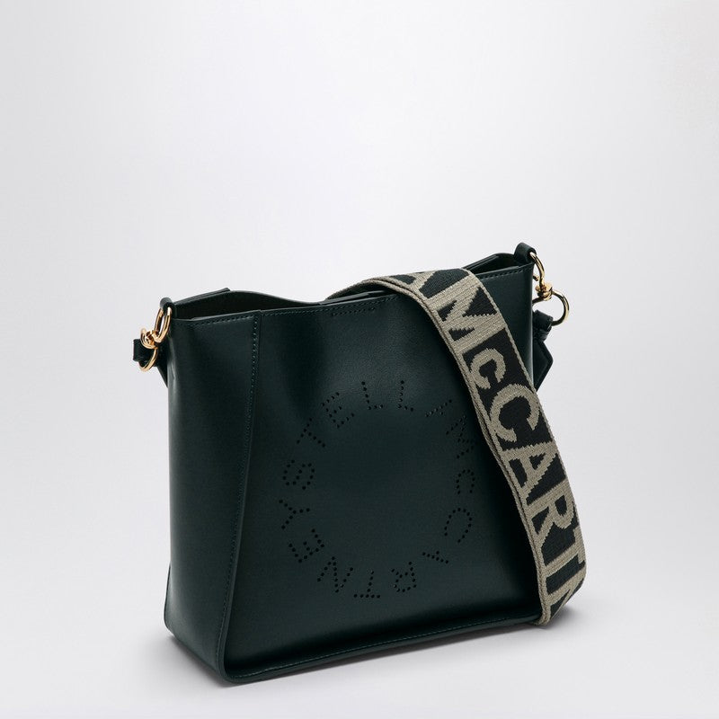 Stella Mccartney Logo Dark Green Shoulder Bag Women