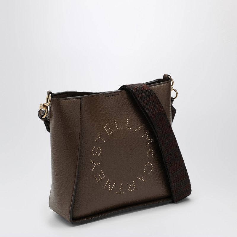 Stella Mccartney Logo Brown Shoulder Bag Women