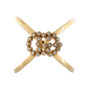 GG Running Cross Ring 18K Yellow Gold with Diamonds