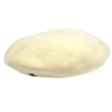 Chanel Hat Beret Ivory Small Good