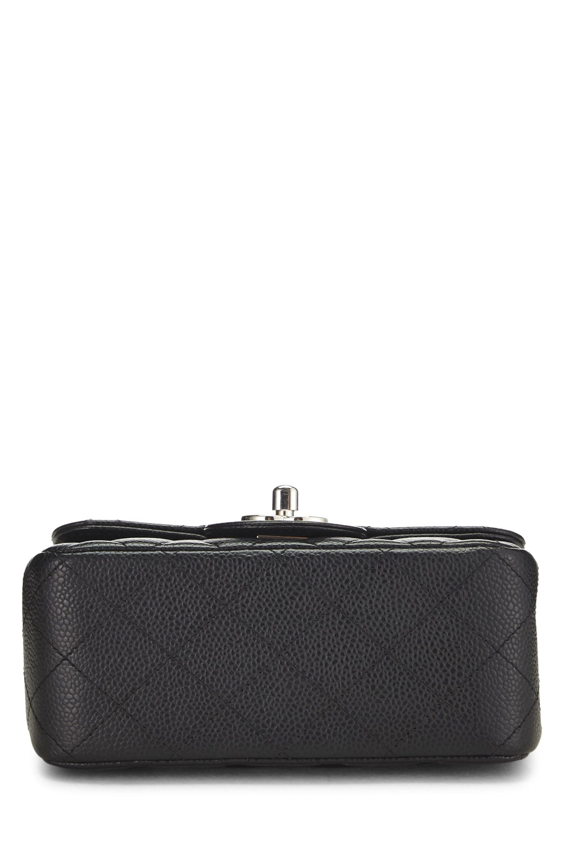 Chanel,  Black Quilted Caviar Classic Square Flap Mini, Black